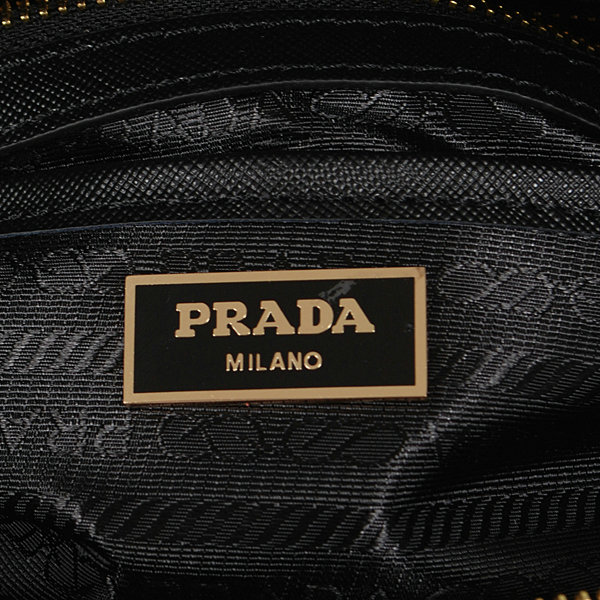 2014 Prada Saffiano Leather 32cm Two Handle Bag BL0823 black&white for sale